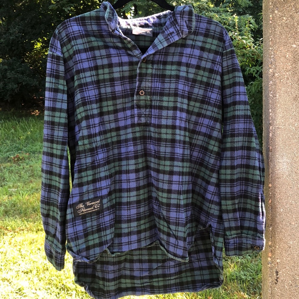 Vermont Flannel Co. Blue & Green Plaid Flannel